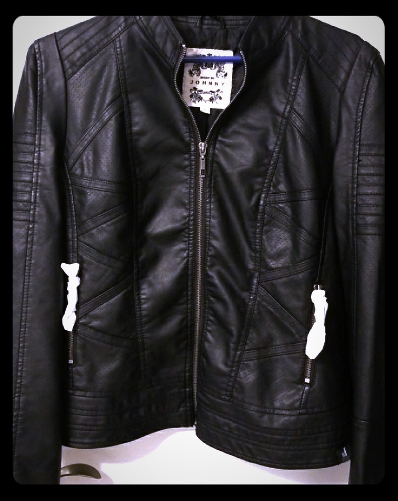 Black leather jacket